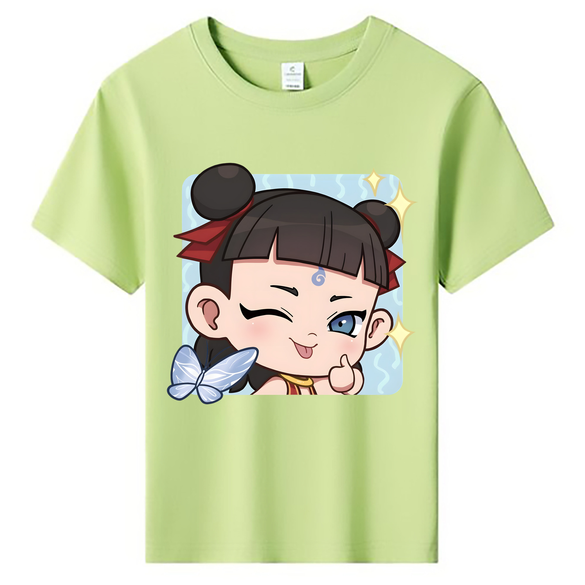 （画像用） Ne Zha 2 ナタ 魔童の大暴れ 綿100％キッズTシャツ（フロントプリント）